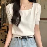 半袖クロップドニットトップス【韓国ファッション】 | Doula Doula | 詳細画像6 