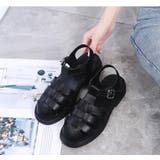 ブラック | グルカフラットサンダル【韓国ファッション】 | Girly Doll