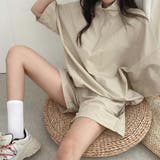 ハーフジップトップス＋ショートパンツ セットアップ【韓国ファッション】 | Girly Doll | 詳細画像5 