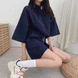 ハーフジップトップス＋ショートパンツ セットアップ【韓国ファッション】 | Girly Doll | 詳細画像6 