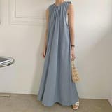 襟ギャザーフレアワンピース【韓国ファッション】 | Doula Doula | 詳細画像6 