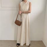 襟ギャザーフレアワンピース【韓国ファッション】 | Doula Doula | 詳細画像9 