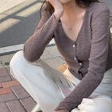 Vネックリブニットカーディガン【韓国ファッション】【春夏新商品】 | Doula Doula | 詳細画像6 