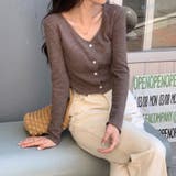 Vネックリブニットカーディガン【韓国ファッション】【春夏新商品】 | Doula Doula | 詳細画像8 