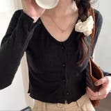 Vネックリブニットカーディガン【韓国ファッション】【春夏新商品】 | Doula Doula | 詳細画像9 