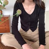 Vネックリブニットカーディガン【韓国ファッション】【春夏新商品】 | Doula Doula | 詳細画像10 