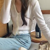 Vネックリブニットカーディガン【韓国ファッション】【春夏新商品】 | Doula Doula | 詳細画像11 
