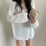 Vネックサマーニットプルオーバー【韓国ファッション】 | Girly Doll | 詳細画像5