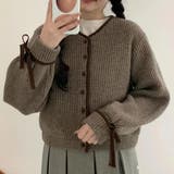 リボン袖ニットカーディガン【韓国ファッション】 | Doula Doula | 詳細画像6 