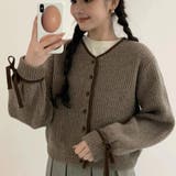 リボン袖ニットカーディガン【韓国ファッション】 | Doula Doula | 詳細画像7 