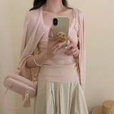 ピンク | ニットカーディガン&キャミ【韓国ファッション】 | Girly Doll