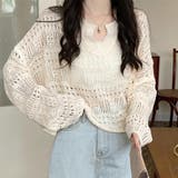 オフホワイト | クロシェニットプルオーバー【韓国ファッション】【春夏新商品】 | Doula Doula