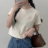ベージュ | Tシャツ【韓国ファッション】 | Girly Doll