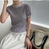 ツイード編み半袖ニットトップス【韓国ファッション】 | Doula Doula | 詳細画像10 