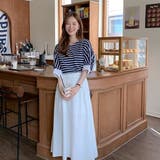 バルーンスリーブボートネックボーダートップス【韓国ファッション】 | Doula Doula | 詳細画像5