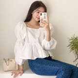 ボリュームスリーブペプラムブラウス【韓国ファッション】 | Doula Doula | 詳細画像3 