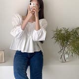 ボリュームスリーブペプラムブラウス【韓国ファッション】 | Doula Doula | 詳細画像4 