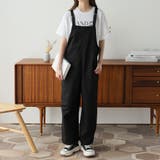 ブラック | ワイドシルエットベイカーサロペット | Doula Doula