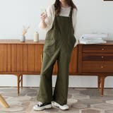 カーキ | ワイドシルエットベイカーサロペット | Doula Doula