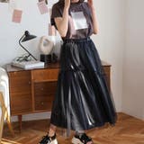 ブラック | メタリックチュールギャザースカート | Girly Doll