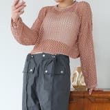 ピンク | ゆるメッシュ透かし編みプルオーバー | Girly Doll
