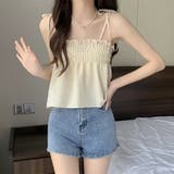 シャーリングフレアキャミソール【韓国FASHION】【2022春夏商品】 | Girly Doll | 詳細画像8