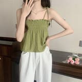 シャーリングフレアキャミソール【韓国FASHION】【2022春夏商品】 | Girly Doll | 詳細画像17