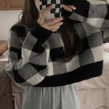 ギンガムチェックニットトップス【韓国ファッション】 | Girly Doll | 詳細画像7