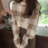 ギンガムチェックニットトップス【韓国ファッション】 | Girly Doll | 詳細画像13