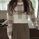 ギンガムチェックニットトップス【韓国ファッション】 | Girly Doll | 詳細画像14