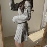 Vネックケーブルニットミニワンピース【韓国ファッション】 | Doula Doula | 詳細画像6