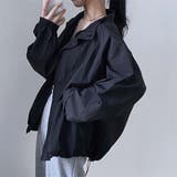 ブラック | ドローストリングナイロンジャケット【韓国ファッション】【春夏新商品】 | Girly Doll