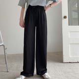ブラック | ウエストリボンリラックスパンツ【韓国ファッション】【春夏新商品】 | Girly Doll