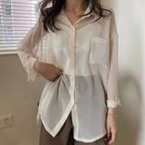 アイボリー | シアーシフォン シャツ【韓国ファッション】【春夏新商品】 | Girly Doll
