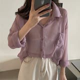 シアーシフォン シャツ【韓国ファッション】【春夏新商品】 | Girly Doll | 詳細画像3