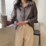 シアーシフォン シャツ【韓国ファッション】【春夏新商品】 | Girly Doll | 詳細画像8