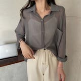 シアーシフォン シャツ【韓国ファッション】【春夏新商品】 | Girly Doll | 詳細画像9