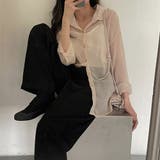 シアーシフォン シャツ【韓国ファッション】【春夏新商品】 | Girly Doll | 詳細画像18