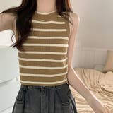 ボーダーノースリーブ ニットトップス【韓国ファッション】【春夏新商品】 | Doula Doula | 詳細画像11 