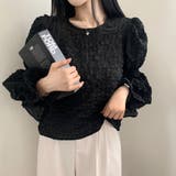 クシュっと感が可愛い。ラウンドネックボリュームスリーブブラウス | Girly Doll | 詳細画像13 