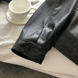 絶妙なサイズ感。PUエコレザーノーカラージャケット | Doula Doula | 詳細画像7
