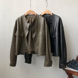 絶妙なサイズ感。PUエコレザーノーカラージャケット | Doula Doula | 詳細画像9