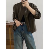 絶妙なサイズ感。PUエコレザーノーカラージャケット | Doula Doula | 詳細画像10