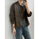 絶妙なサイズ感。PUエコレザーノーカラージャケット | Doula Doula | 詳細画像13