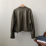 絶妙なサイズ感。PUエコレザーノーカラージャケット | Doula Doula | 詳細画像30