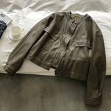 絶妙なサイズ感。PUエコレザーノーカラージャケット | Doula Doula | 詳細画像37