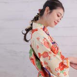 華やかな古典柄。浴衣セット 和風花柄 オレンジ | Girly Doll | 詳細画像4 