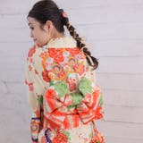 華やかな古典柄。浴衣セット 和風花柄 オレンジ | Girly Doll | 詳細画像5 