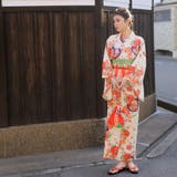 華やかな古典柄。浴衣セット 和風花柄 オレンジ | Girly Doll | 詳細画像6 