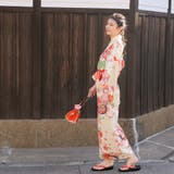 華やかな古典柄。浴衣セット 和風花柄 オレンジ | Girly Doll | 詳細画像7 